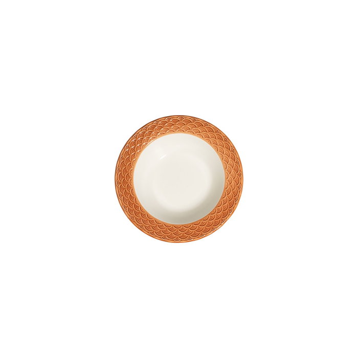 Hermia Orila Costa Juego de Cena de Porcelana 24 Piezas Blanco y Naranja Hermia Orila Costa Juego de Cena de Porcelana 24 Piezas Blanco y Naranja